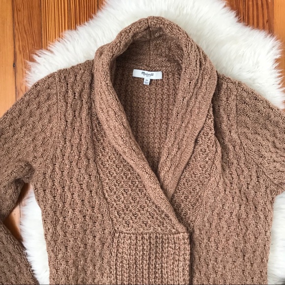 MADEWELL Tan Shawl Collar Snap Cardigan Sz XS - Picture 3 of 7